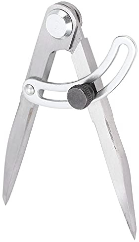 Steel Wing Divider Pencil Marking Compass Circle Maker Adjustable Scriber Craftsman Tool Stainless Steel 125mm for Wood Leather Plastic Metal Crafting
