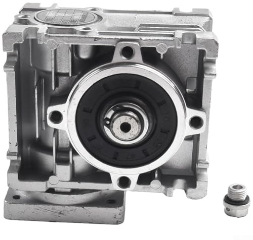 Pumixiy Réducteur à vis sans fin NMRV030 - Réducteur à angle droit - 14 mm - Réduction de vitesse 5:1 à 80:1 - Alliage d'aluminium pour moteurs NEMA 23 (rapport de vitesse 5:1)