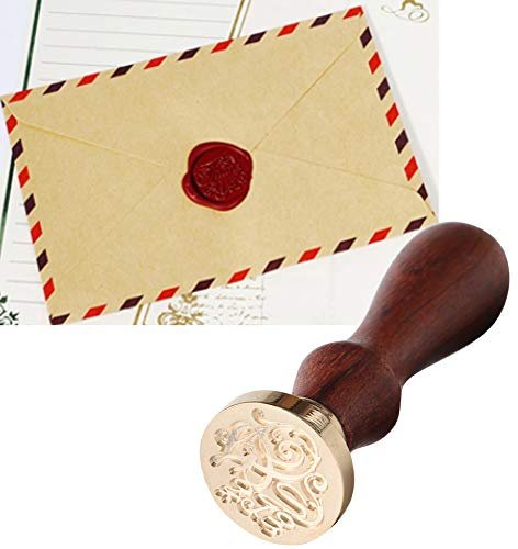 Zerodis Schulbedarf Griff Messingstempel für Hochzeiten und Einladungen Tragbarer Klassischer Vintage-Siegelstempel für Grußkarten und Briefe Wachssiegelstempel aus Holz (Segen für dich)