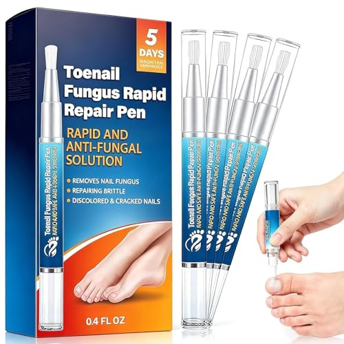 Fungal Nail Treatment Pens, Extra Strong Fungal Nail Treatment for Toenails & Fingernails, Powerful Antifungal Solution to Repair & Strengthen Damaged, Broken Nails, Restores Healthy Nails 4PCS