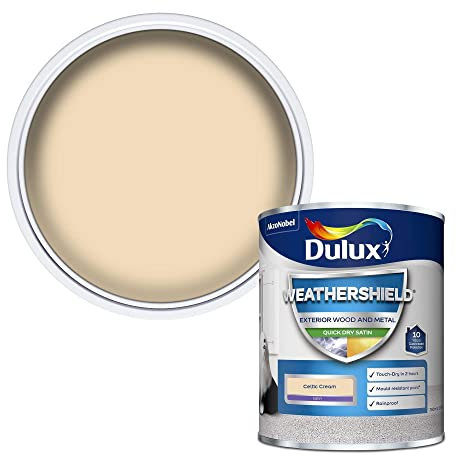 Dulux Weather Shield Quick Dry Satin Paint, 750 ml - Celtic Cream