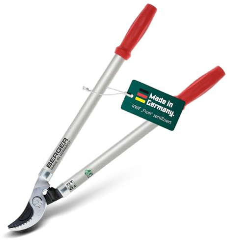 BERGER Bypass Lopping Shears – Professional 23.6 Tree Trimmer with Chrome-Plated Steel Blade, Non-Stick Coating, Aluminum Handles, Gardening Tools – 4200