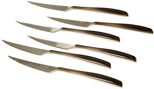 Bugatti Glamour GLNU-021F06/6 - Servizio di 6 coltelli da Dessert, in Acciaio e San, 16 x 26 x 3 cm, Colore: Nero