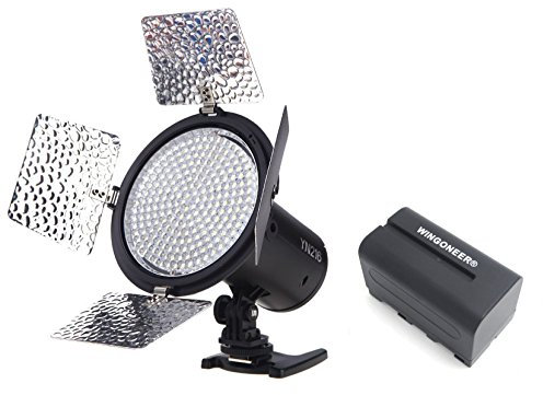 Yongnuo YN-216 YN216 Pro LED-Videoleuchte 5500K Farbtemperatur für Canon Nikon DSLR-Kamera DV und Camcorder mit WINGONEER NP-F750 Akku und Ladegerät