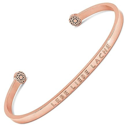 SIMPLE PLEDGE | Lebe Liebe Lache Armreif | Armband Damen mit Gravur in Silber, Gold, Roségold | Perfekt als Schmuck Geschenk | Blindgravur