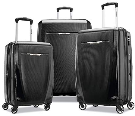 Samsonite, Winfield 3 DLX, Valigia rigida con rotelle girevoli, nero, 3-Piece Set (20/25/28)