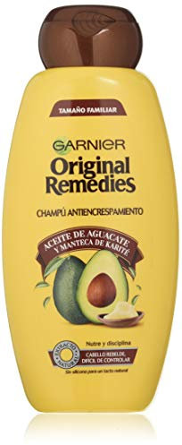 Garnier Original Remedies - Champú con Aceite de Aguacate y Manteca de Karité para Pelo Rebelde y Escrespado - 600 ml