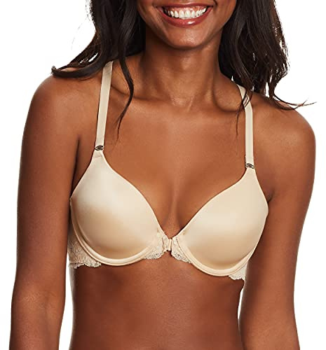 Maidenform Women's One Fab Fit Extra Coverage Lace T-Back Bra, Latte Lift, 42C