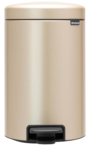 Brabantia NewIcon Treteimer sanft schließend, Kunststoff-Inneneimer, Champagne, 12 Liter