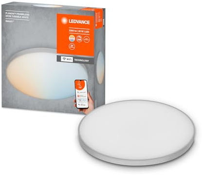 Ledvance Smarte LED Deckenleuchte, Panel für Innen mit WiFi Technologie, Lichtfarbe änderbar (3000K-6500K), 300mm Durchm., Kompatibel mit Google und Alexa Voice Control, SMART+ WIFI PLANON FRAMELESS