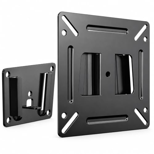 Monitor Wall Mount for 14-24 Inch LED LCD Low Profile Flat Curved Screen TV or Computer, Small Fixed Monitor Bracket with Screw