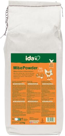 Ida Plus - MitePowder – Natürlich gegen die Rote Vogelmilbe – Effektiver als Kieselgur oder Kieselerde – für Hühner, Wachteln & anderes Geflügel - OHNE CHEMIE - 25 Liter