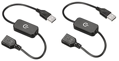 sourcing map LED Tactile En Ligne Gradateur 5V 3A USB Cordon Tactile Commutateur Contrôleur pour Simple Couleur électroluminescente Diode Bande luminaire, Noir, Paquet de 2