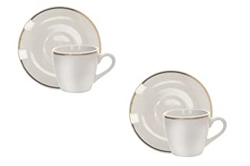 TAZZA CAFFE' PUNTO ORO SET 2 PZ PORCELLANA