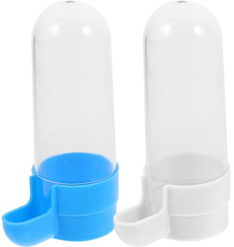 POPETPOP 4 Pcs Bird Water Feeder Automatic Bird Bath for Cage Hanging Budgie Water Dispenser Water Bottle for Birds Parrot Parakeet Cockatiels