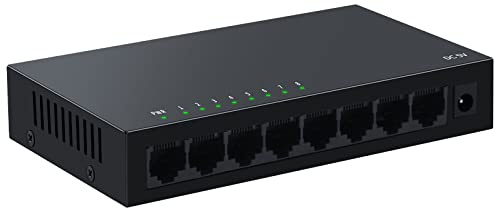 SODOLA 8 Port Gigabit Ethernet Switch|Desktop/Wall-Mount|Plug & Play| Fanless |Metal Housing|Fanless Design|Desktop Ethernet Splitter|Quiet Unmanaged Network Switch
