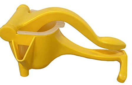 BYYLECL Presse-fruits manuel en plastique pour la maison, presse-citron portable, presse-agrumes sûrs, rapides et efficaces, pour différents fruits Jaune