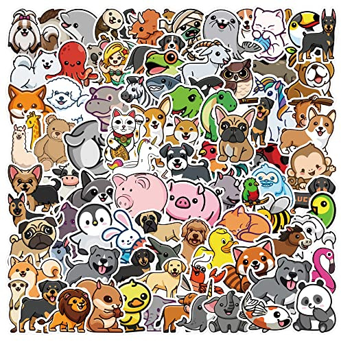 105Pcs Cute Animal Stickers for Children Kids, Waterproof Vinyl Stickers for Scrapbooking Laptop Reward Suitcase Phone Aesthetic Kawaii Luggage Skateboard Cool Fun Decals for Girls
