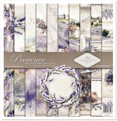 ITD Collection - Scrapbook Papier - Scrapbooking Set - Motivpapier zum Basteln - Dekorpapier 12x12 inches - 310 x 310 mm - 10 Blatt + 1 – Provence - SLS-061