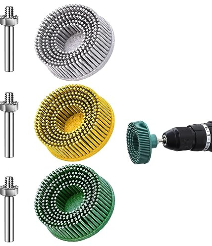 Disco a setole grossolane da 50mm con asta da 1/4 50#/80#/120# per trapano