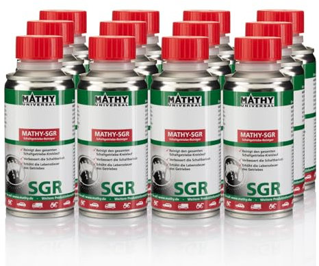 MATHY-SGR Schaltgetriebe-Reiniger 12x 150ml - Effektives Getriebeöl-Additiv für Schaltprobleme - Beseitigung von Ablagerungen - Auto-Reinigungssystem