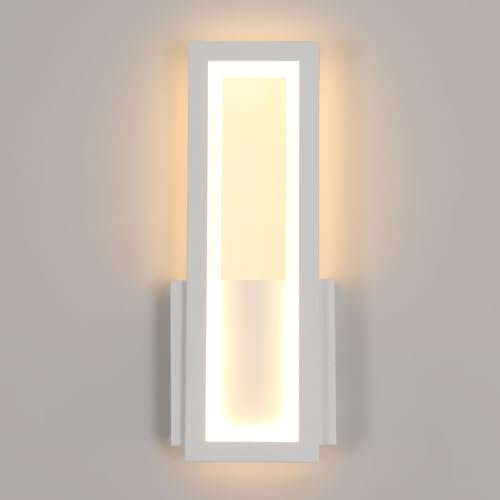 Osairous Applique Murale Intérieure LED, 16W 2000LM Lampe Murale Blanc Moderne Acrylique, Luminaire Mural Chambre 3000K Blanc Chaud pour Salon, Couloir, Escalier, 32CM