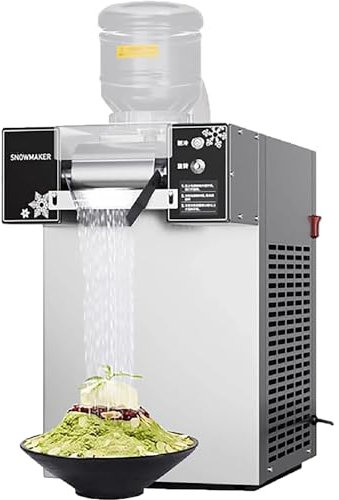MiBoce Máquina para Hacer Hielo Comercial, Máquina para Hacer Conos De Nieve Eléctrica De Sobremesa, Máquina para Hacer Hielo con Copos De Nieve De 180 Kg/24 H, Velocidad Ajustable