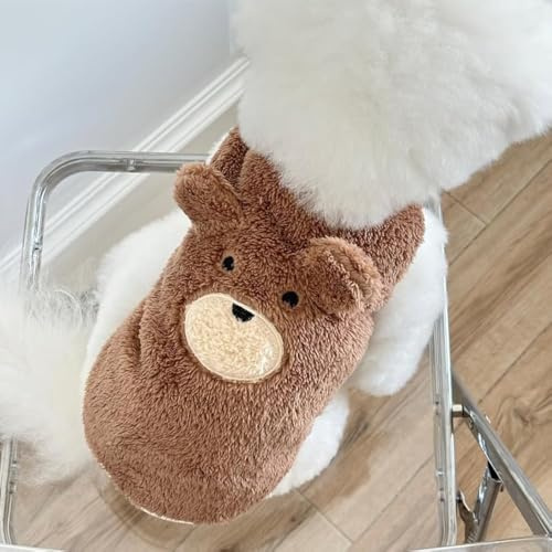 Fnaobai - Jersey de forro polar para perros pequeños y medianos, gatos, abrigo de invierno acogedor, suéter de felpa para cachorros, abrigo de oso de peluche para clima frío, ropa cálida (Jaque, S)