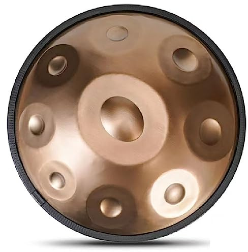 Handpan-Trommelinstrument in g-Moll, 22Zoll kleine Handpan-Trommel aus Stahl | Handpan-Tasche, Trommelstativ, Schläger, Tuch | Profi Audioproduktion