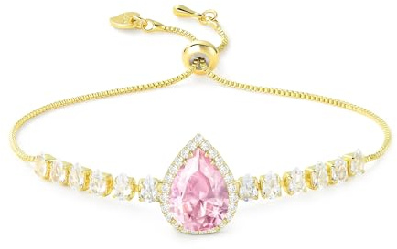 Linawe Edelstein Diamanten Armband Damen, Glitzer Armkette Schmuck, Kristall Damenarmband Jewelry, Tennisarmband, Erhältlich in 14-karätigem Gold-, Roségold- und Silbertönen