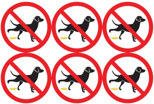 Ambiance - Adhesivo decorativo para panel de adhesivo con pipi de perro, prohibido, señalizado, laminado, plastificado, resistente al agua y a las U - No dejar que los perros orinar redondos - 6