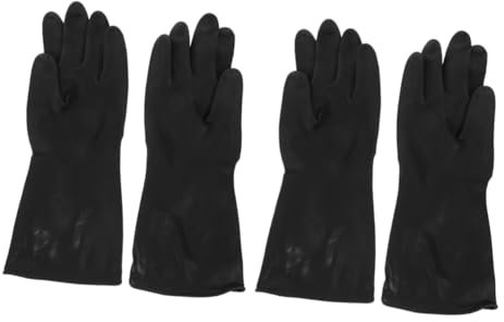 minkissy 2pairs Scrubbing Gloves for Cleaning Dish Wash Gloves Reusable Extended Design