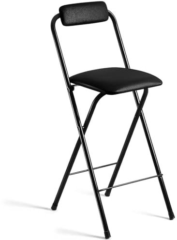 60cm/24inch Sgabello Pieghevole per Interni con Rivestimento Sedia da Pranzo Pieghevole Portatile, Sgabello Alto Pieghevole per Adulti Nessun Montaggio Richiesto