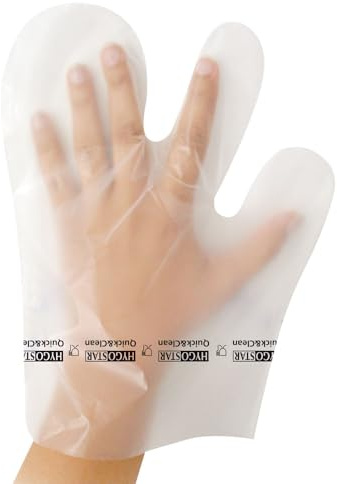 FRANZ MENSCH 500 Stück Hygostar Hygienehandschuhe 3-Fingerform | Coex, transparent, L: 28cm, 40my, Einheitsgröße, Karton, Hygienehandschuhe 3-Fingerform, Fingerhandschuhe