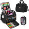 BAFASO Large Insulated Barber Case with a Semi Detachable Divider and 2 Removable Pouches, Barber Bag, Hairstylist Traveling Bag Holds Various Hair Cutting Tools, Black
