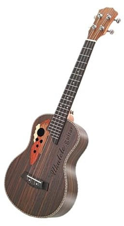26-Zoll-Tenor-Ukulele-Gitarre Trauben-Schallloch Hawaii-Gitarre 4 Saiten Palisander Elektrische Ukelele Mit Tonabnehmer-EQ ukulele anfänger(A)