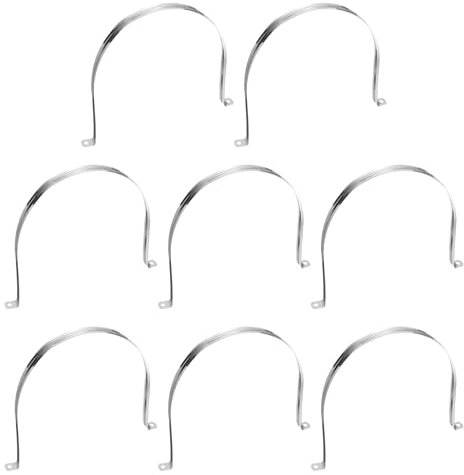 sourcing map 8 Pcs 200mm(7-7/8) Cable Clamp, 304 Stainless Steel Coated Cushioned Insulated Cable Clamp 2 Hole U-Tube Strap Clamp for Lines Pipe Hose Wire Cord Installation, Silver