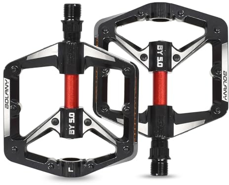 Lunaanda Pédales Pedale VTT et Pedale Velo Ultra Légères, Antidérapantes pour Vélo VTT BMX MTB, Vélos de Route, Facile à Installer, Sécurité Nocturne avec Réflecteurs