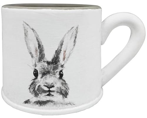 Arinosa Pflanztasse Ostern Hase Weiß Zement 16,5x12x10 cm