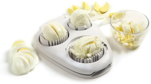 Tagliauova in acciaio inox, 3 in 1, filetti di taglio per uova, scolapiova, tagliauova, taglierina per fragole, tagliauova, mozzarella per uova, kiwi, fragole, cibi morbidi