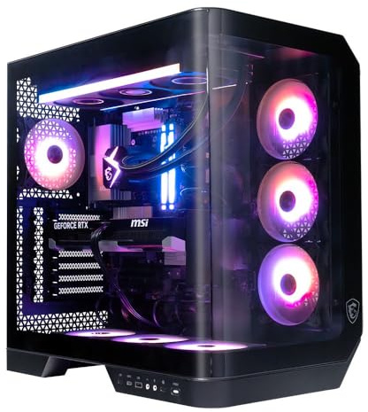 MSI Vision ZS 9NVV-1275US Gaming PC, AMD Ryzen 7 9800X3D 4.7GHz Processor; NVIDIA GeForce RTX 5080 16GB GDDR7; 64GB DDR5-6000 RGB RAM; 2TB NVMe SSD; WiFi 7; Windows 11 Pro