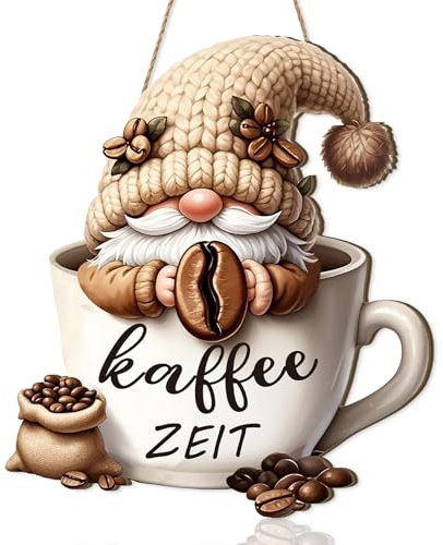 ANHUIB Kaffee Wandschild Wanddeko für Küche Kaffee Holzschild mit Spruch Küche Coffee Deko Retro Braun Kaffeetasse Coffee Wandbild für Café Bar Esszimmer Wohnzimmer Restaurant Tür Kaffeebar Deko