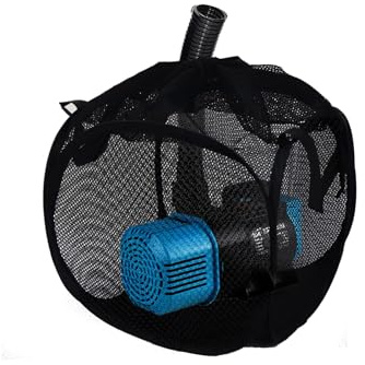 XOTTI Pond Pump Filter Box 10 Inch, Anti-Clogging Cube Mesh Pop Up Water Pump Barrier Bag, Black Filter Media Basket Metal Frame for Outdoor Ponds Swimming Pool Fountain