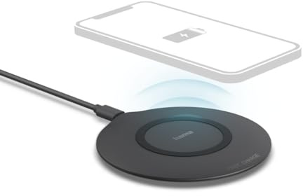 Hama Wireless Charger, Wireless Smartphone Charging Pad, 15 W, black