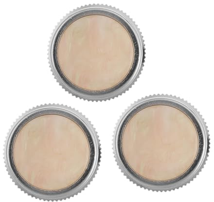 Eingelegte Trompetenfingerknöpfe 3 Stück mit Schnappbasis | Metall und Muschel, Beige, für Trompete und Tuba, Veredelte Ausführung