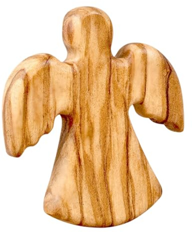 Olivenholz-Schutzengel, Engel stehend, Olivenholzengel, Engelmodell, Tischdeko, Glücksbringer für sie und ihn, Prüfung Schutzengel Geschenk für Familie Freunde Patient, handgefertigte Engelsfigur