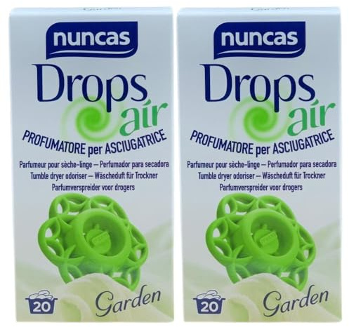 Profumatore per Asciugatrice, Profuma il tuo Bucato Eliminando lo Sgradevole Odore di Umidità, Disponibile in Varie Profumazioni, 18gr (2 Unità, Garden)