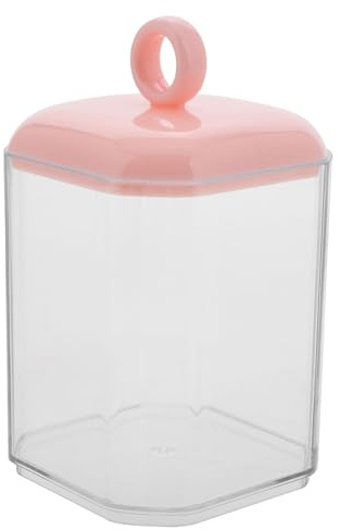 LIFKOME Boîte de Rangement Maquillage en Plastique Rose avec Couvercle, Grosse Capacité, Design Multifonctionnel Élégant pour Organisation Salle de Bain ou Chambre