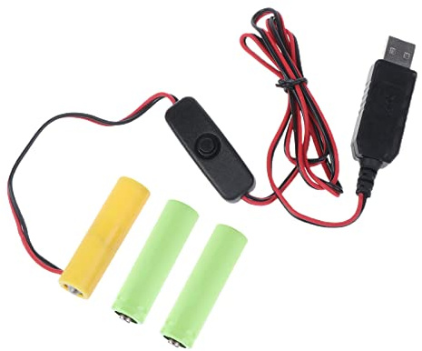 Qcbuegof Hochleistungsfähige 4 5-V LR6-AA Batterie AA Batterie USB Kabel Mit EIN Aus Schalter Für LED Lichtradio USB Stromwandler