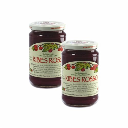 Agritur - Confettura Extra Biologica di Ribes Rosso Classic Bio, 60% Frutta, con Zucchero di Canna e Pectina, Naturale e Gustosa, Ideale per Colazione, Dolci e Yogurt, Pack 2×330 g